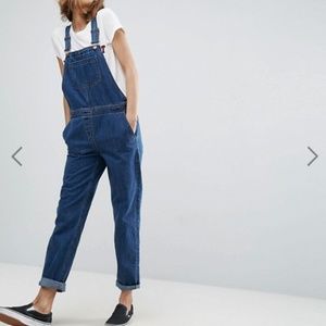 ASOS DESIGN denim overall in stonewash blue